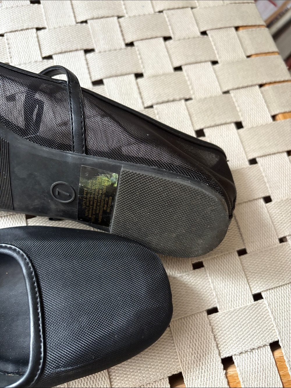 Black Mesh Mary Jane Flats women’s size 7 - Picture 7 of 7